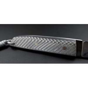 СРІБНИЙ ексклюзивний ніж ручної роботи майстра Fomenko Knifes, cталь N690, 60-61 HRC. Photo 3